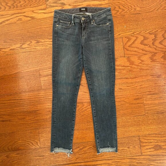 PAIGE Denim Skyline Ankle Peg Jeans Size 27 Raw Hem - Picture 2 of 12